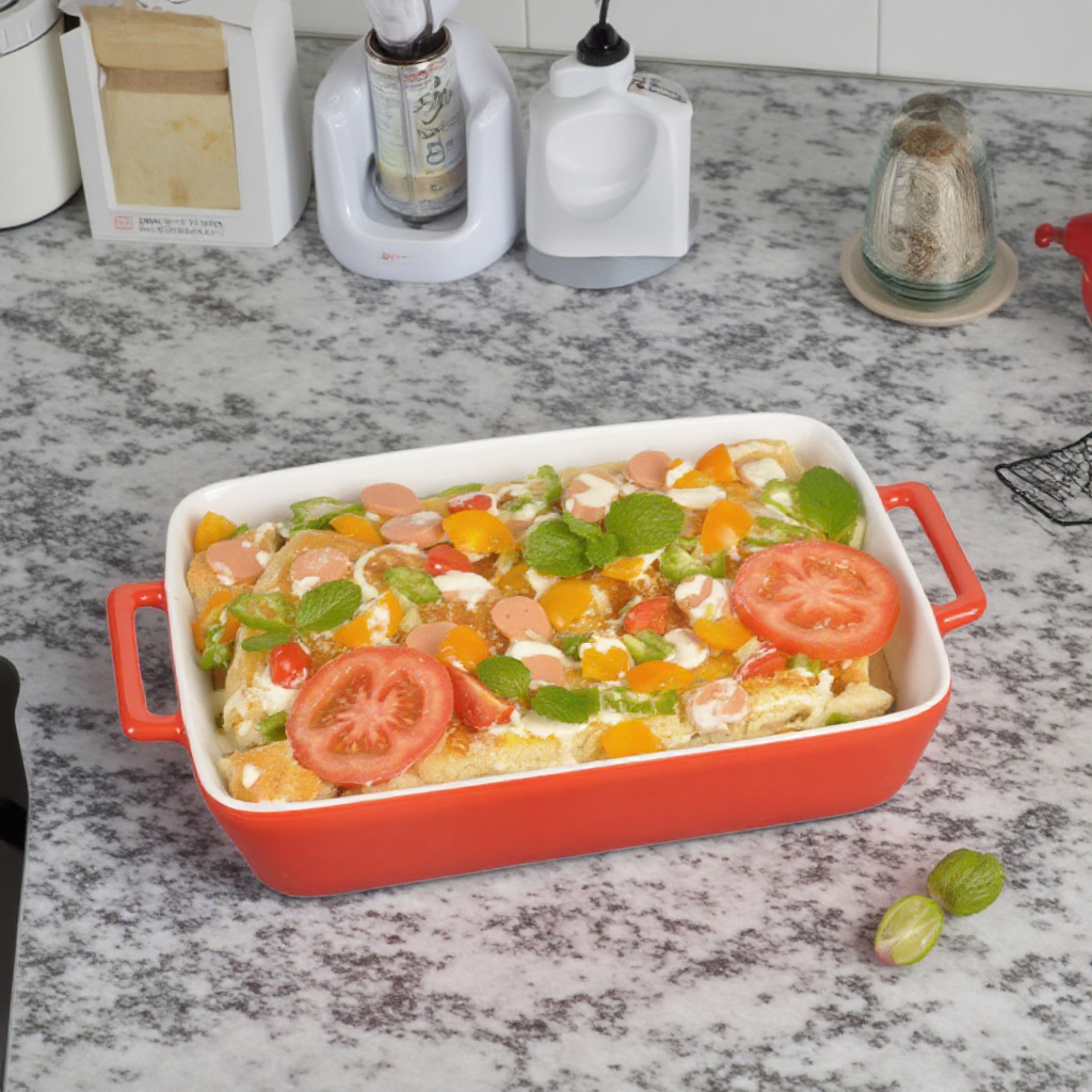 Custom Kitchen Bakeware Baking Tray Set Rectangular Casserole Baking Dishes Ceramic Oven Baker