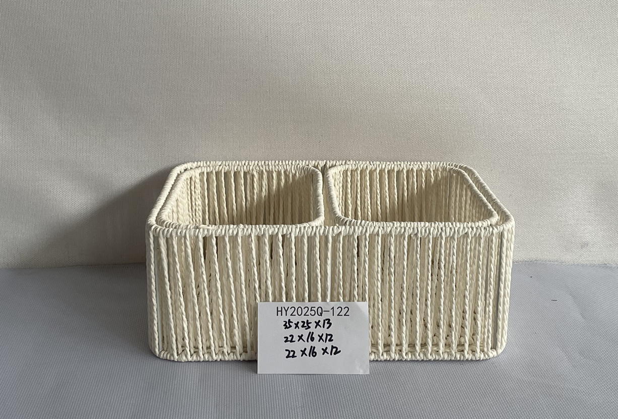 Paper rope baskets set 3