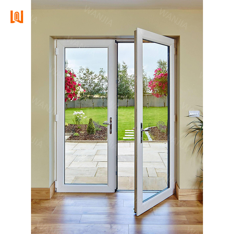 Insulated Thermal Acoustic French Door Front Entry PVC Door Exterior UPVC Plastic Double Glazed Door