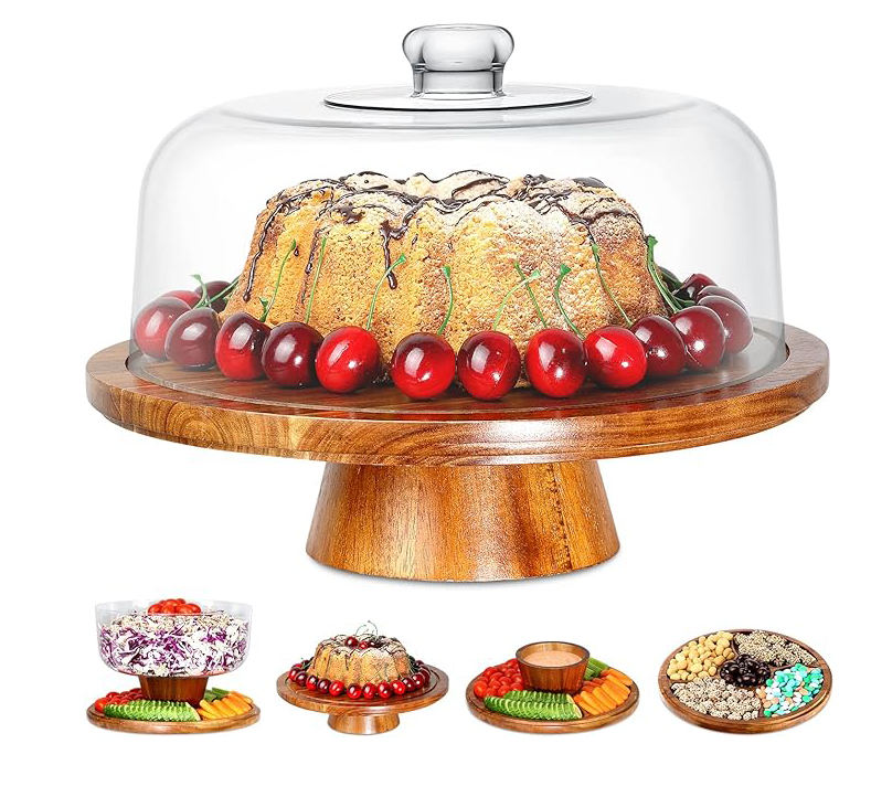 Wooden Cake Stand With Cover