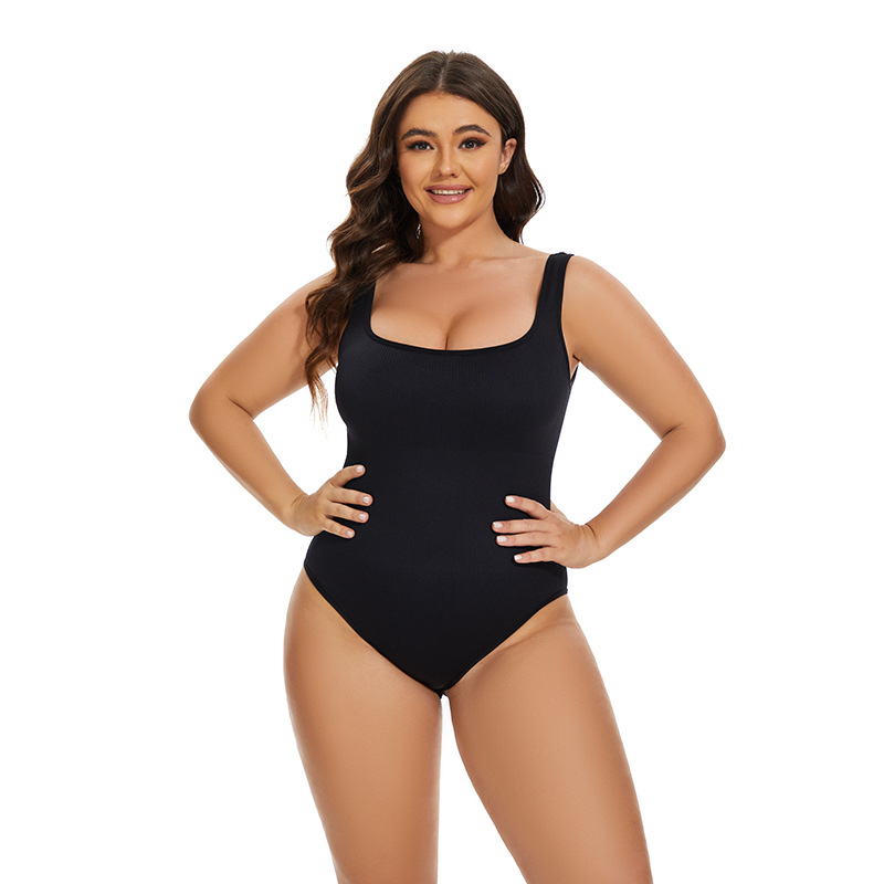 Hot Selling Seamless Ribbed Tank Bodysuit Waist Shaping Slimming One Piece
