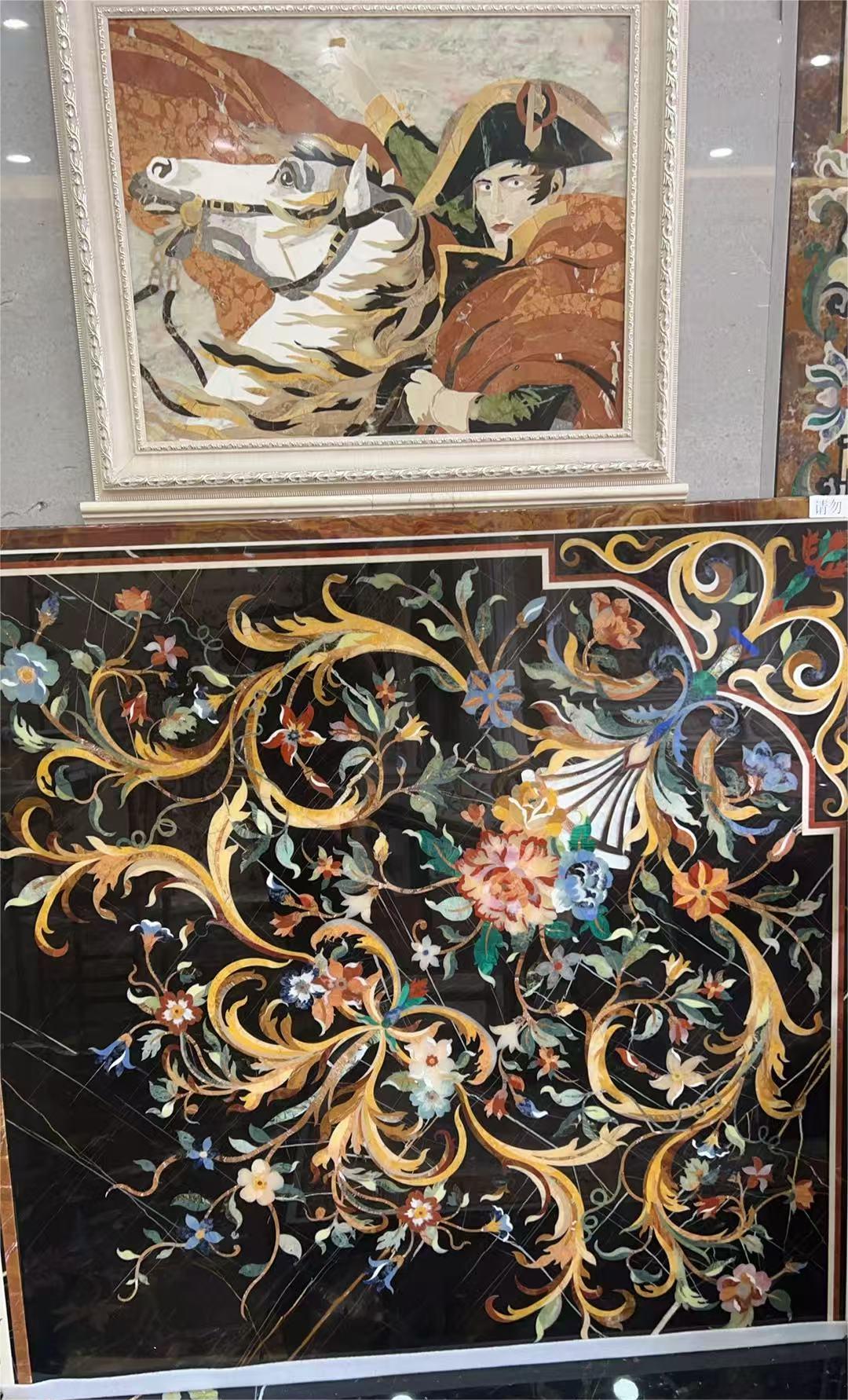 Handcrafted Mosaic with Natural Gemstones