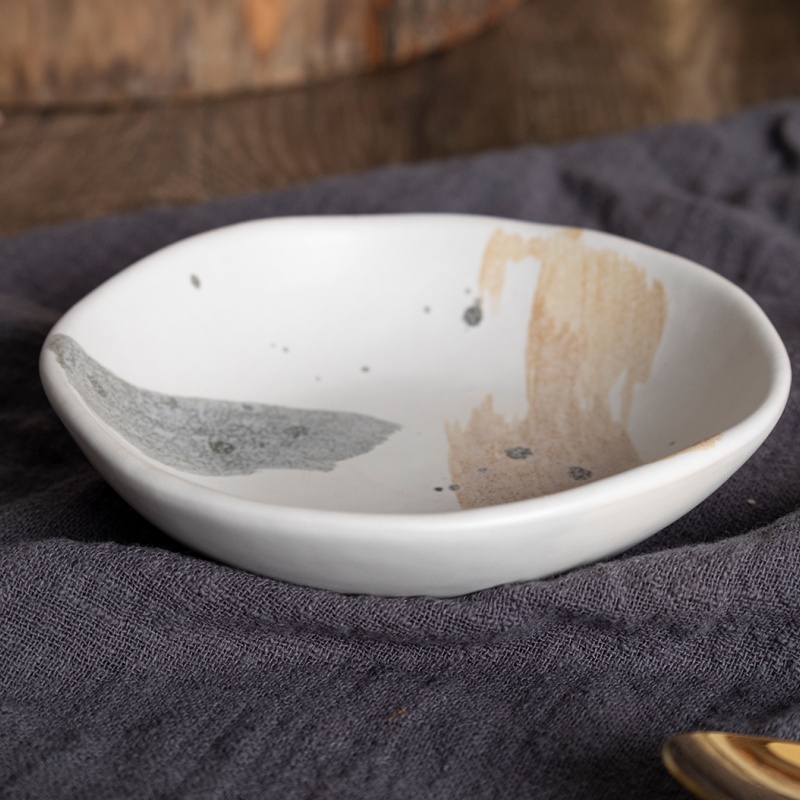 Happy Go 12cm(4oz) Soup Bowl Organic Shape With Reactive Glaze