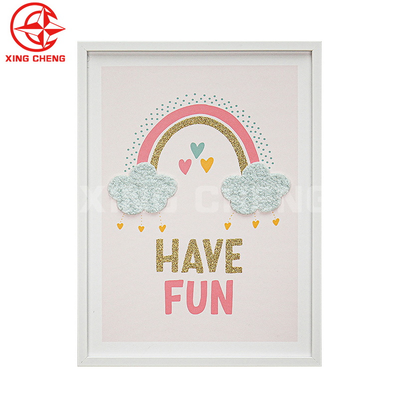 XINGCHENG colorful and cute rainbow framed canvas for kids