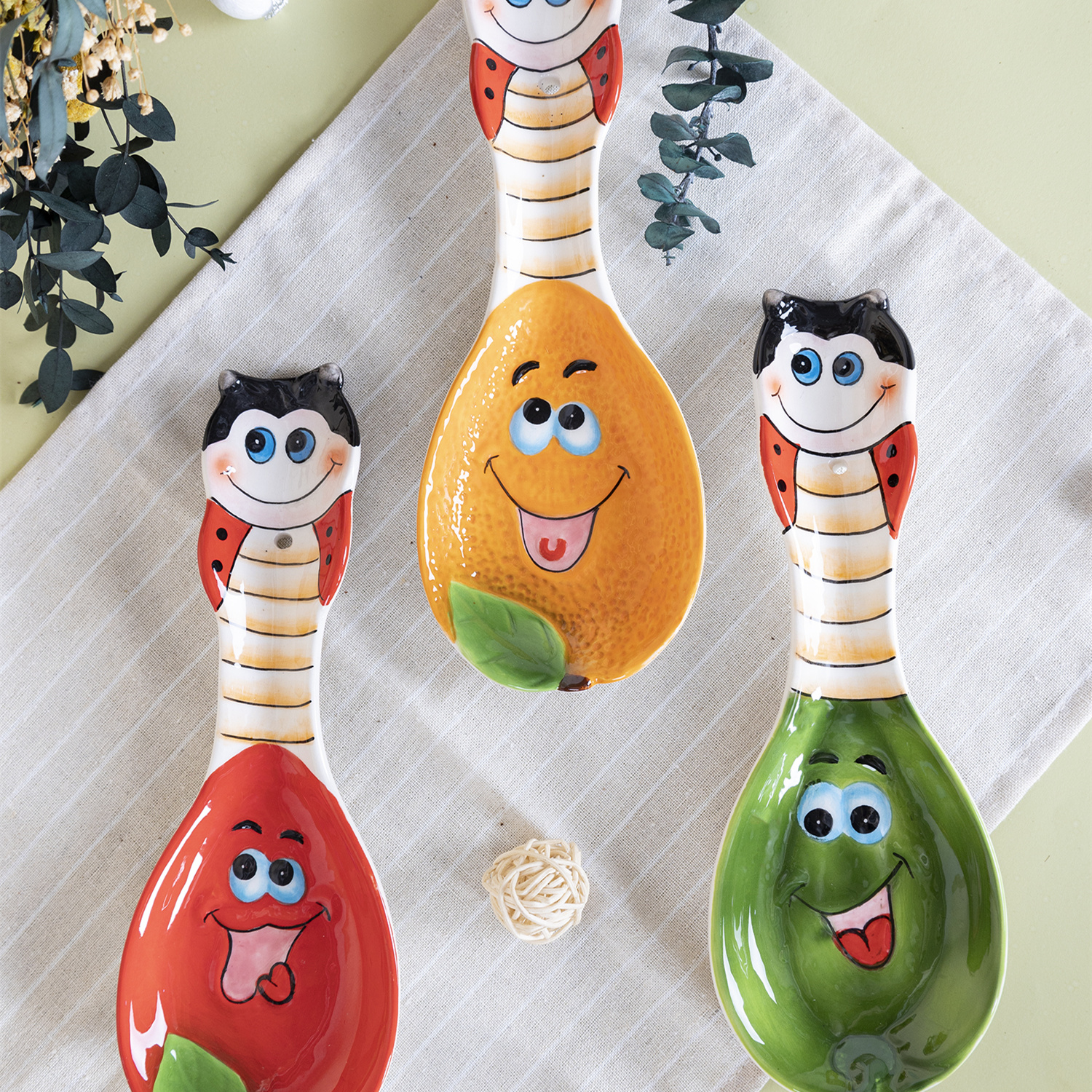 Creative Cartoon Ceramic Soup/Rice Spoons, Fun Fruit - shaped Design, Must - have Kitchen Tableware