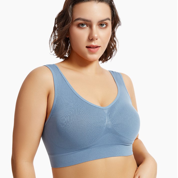 Plus Size Wireless Sports Bra Push Up Padded Yoga Bra Thin Backless Lingerie