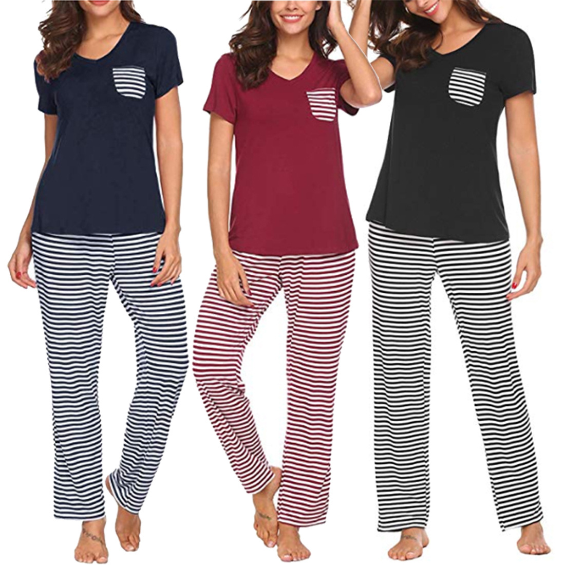 Autumn Winter Modal Loungewear Set Women European Style Pajama Pants Set