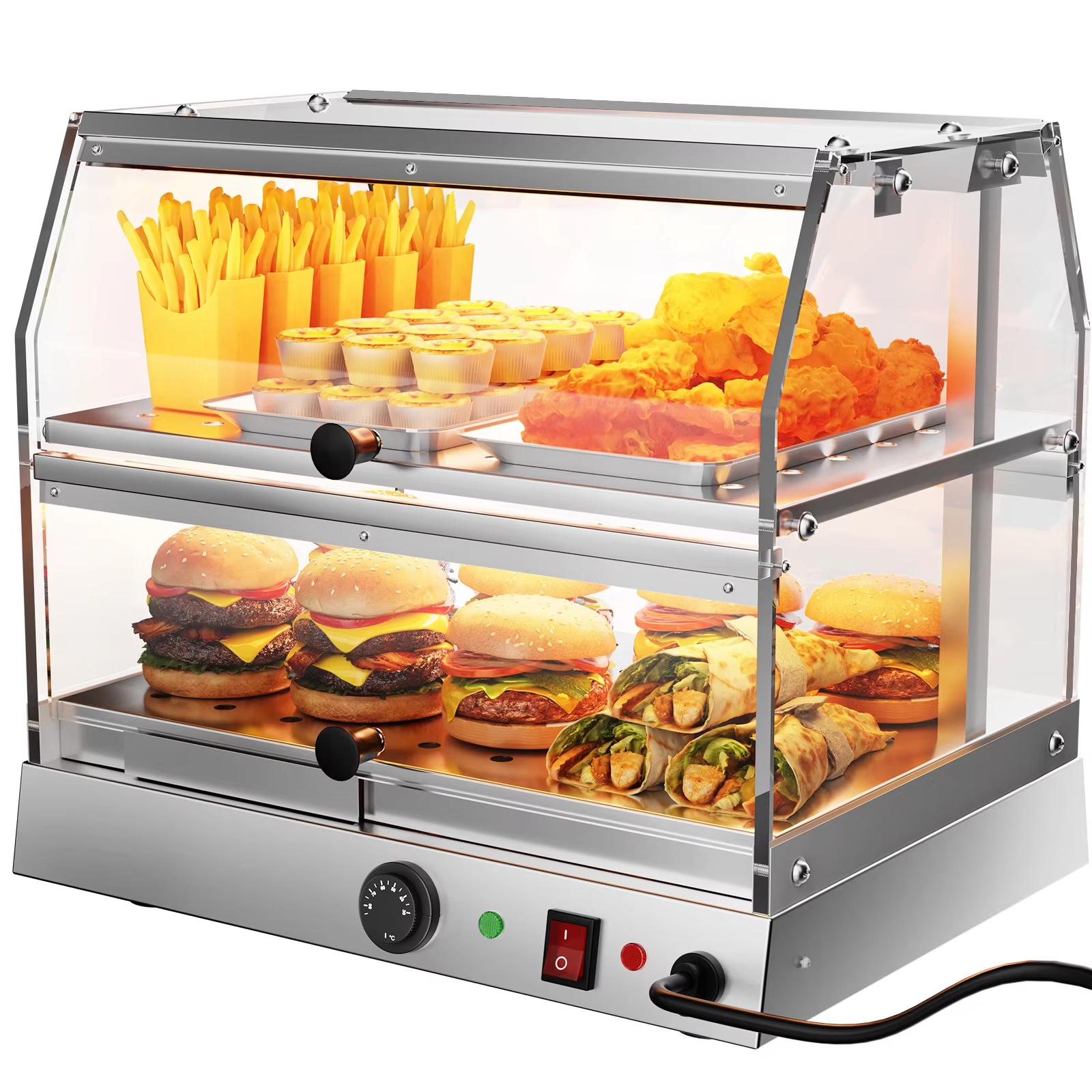Catering Electric 2 Layer Heating Bread Small Steamer Holding Electric Food Warmer Cabinet