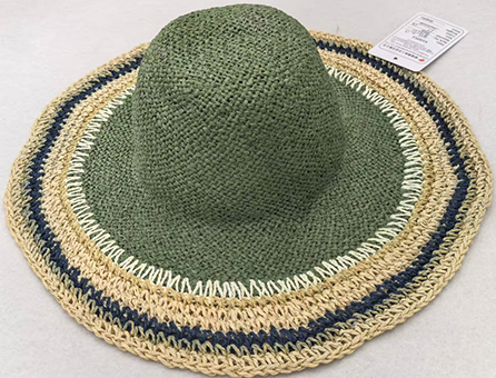 Color-blocking Wide Brim Straw Sun Hat