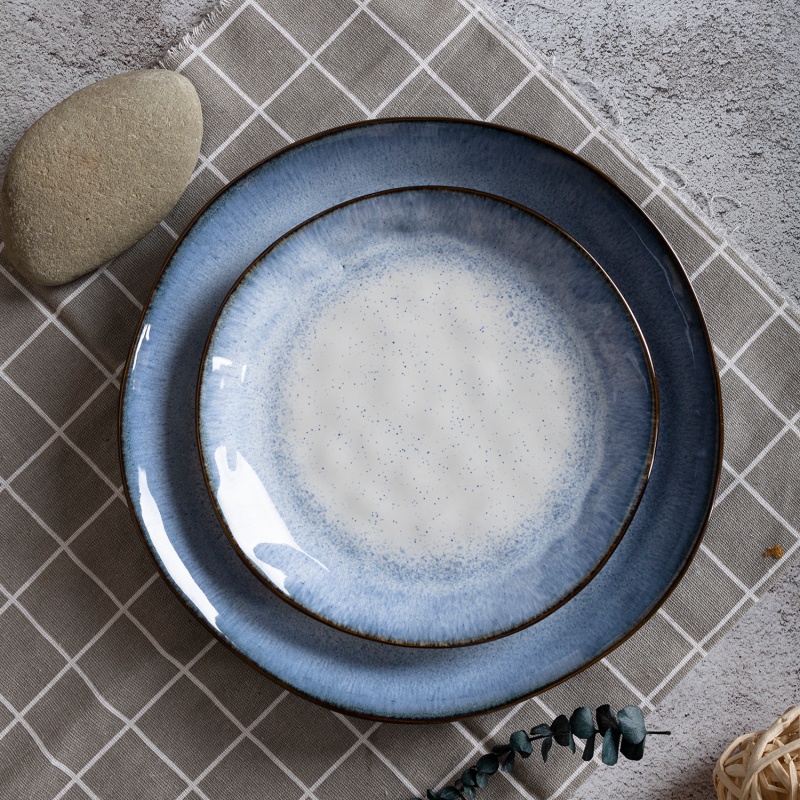 Happy Go 20cm Embossed Salad Plate With Reactive Glaze