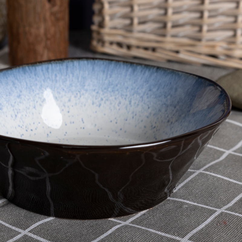 Happy Go 16.4cm (17oz/480ml) Embossed Bowl With Reactive Glaze