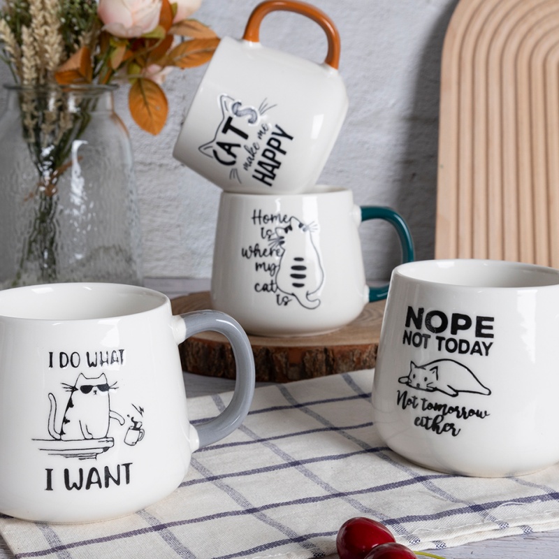 Wholesale Supply Playful Cat Mug with Fun Quote Multiple Designs for Retail and Promotions