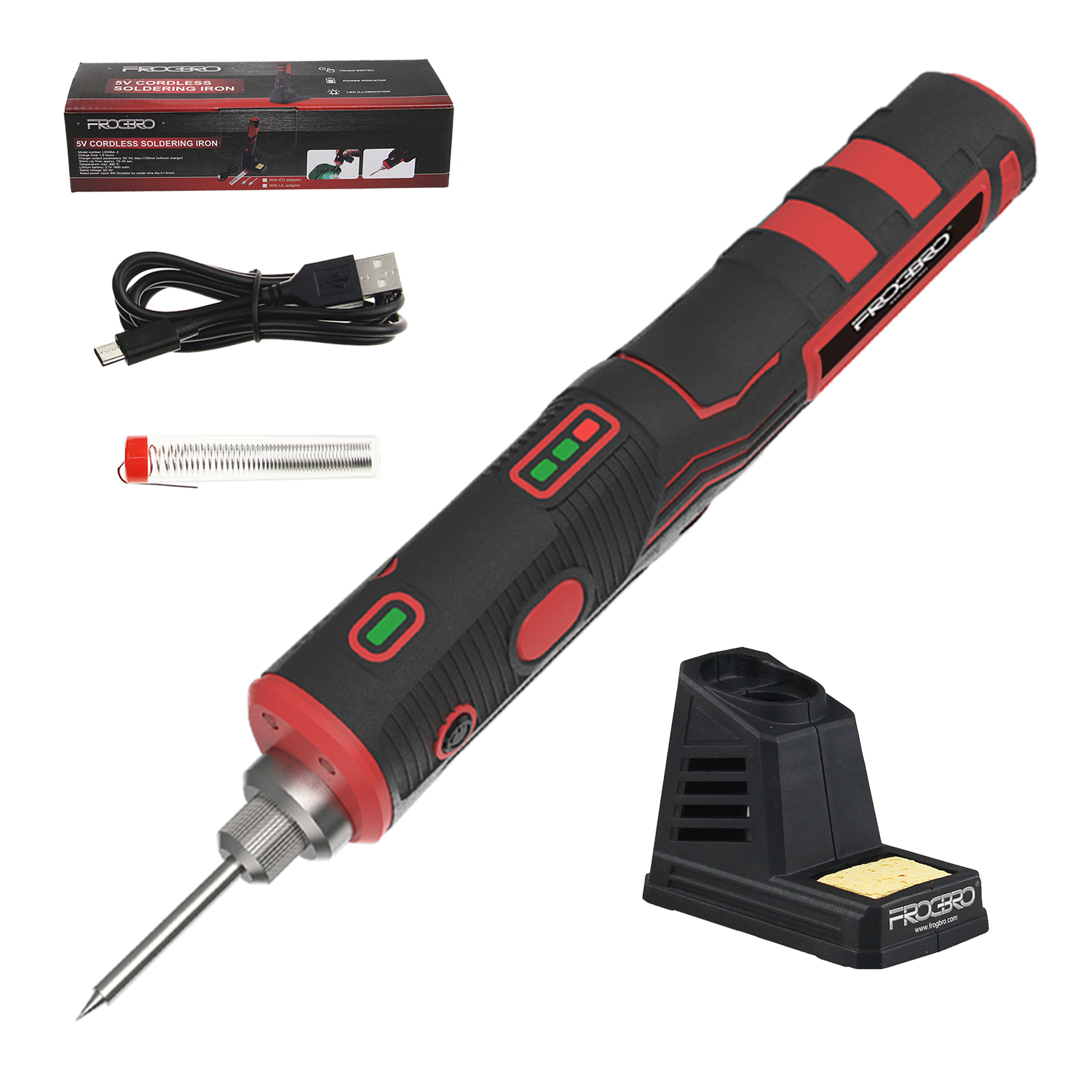 8W Portable Mini USB Battery-Powered Cordless Soldering Iron with Rechargeable Lithium-Ion Battery