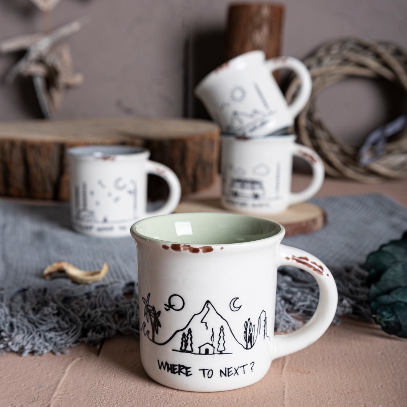 Adventure Series Enamel-Look Mug and Bowl Set Must-Have for Travel and Camping