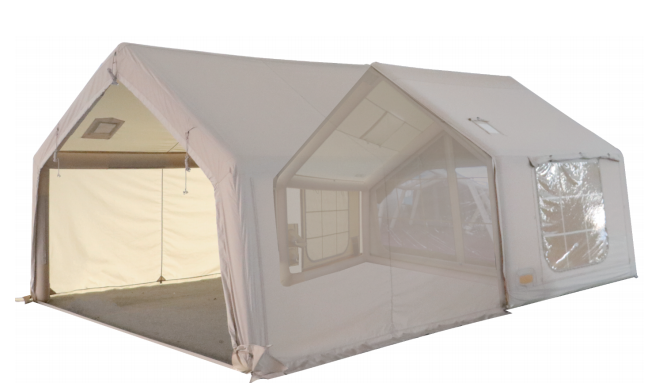 8+8 square meters beige Oxford cloth inflatable tent
