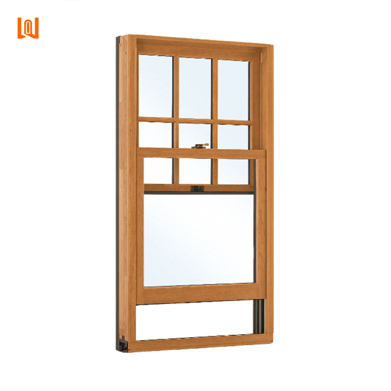 Wooden Vertical Sliding Window Modern Design Aluminum Clad Window Home House Aluminum Wood Window