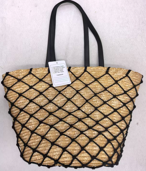 Mesh Woven Straw Tote Bag