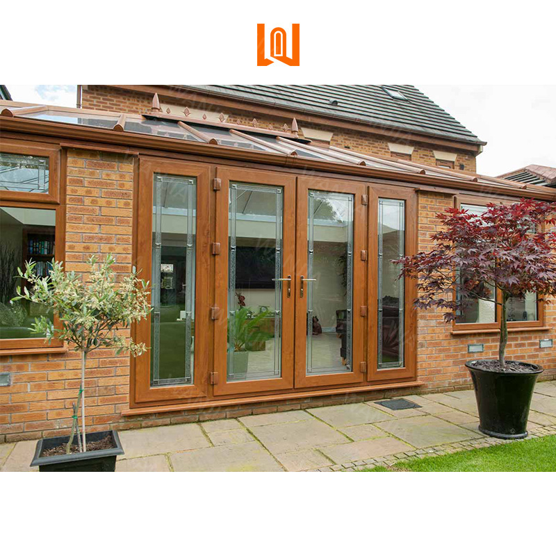 Replacement Custom Aluminum Clad Wood Doors Oak Wood French Doors Exterior Entrance Double Doors