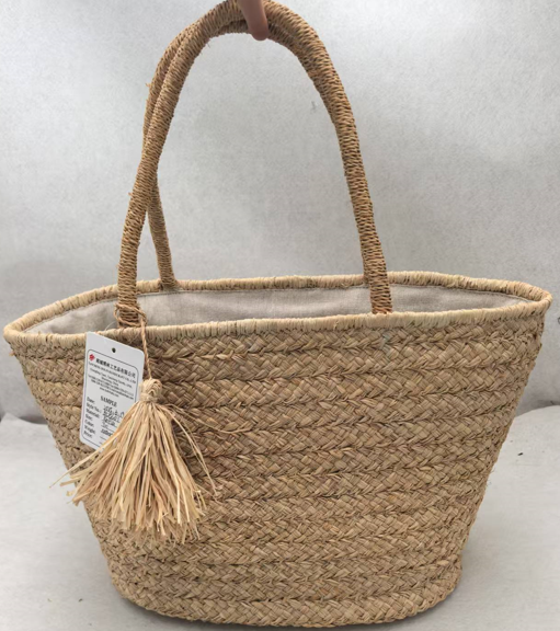 Tassel Decorated Straw Handbag