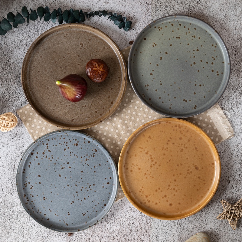 Happy Go 21cm Stoneware Salad Plate Reactive Glaze With Speckle