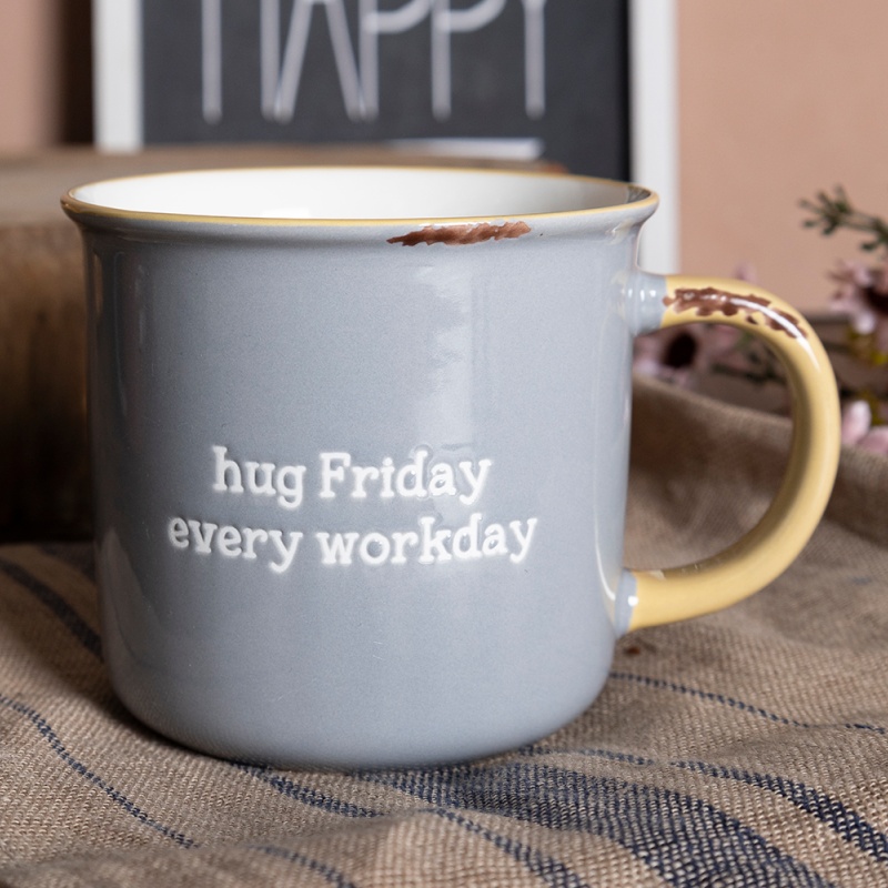 3.5OZ Zen Lazy Text Vintage Enamel Mug – Perfect for Lazy Moments
