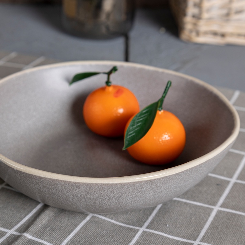 Happy Go 18.5cm(20oz) Reactive Glaze Soup Bowl Irregular Shape And Natural Rim