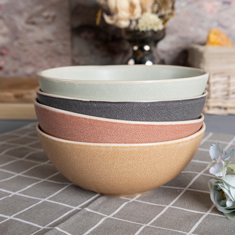 Happy Go 16cm(22oz) Reactive Glaze Bowl And Natural Rim