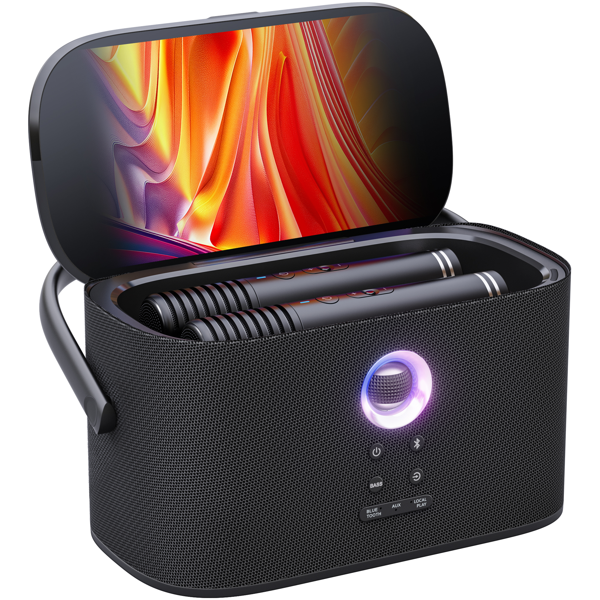 Screen-equipped Multimedia Karaoke Speaker All-in-One Unit