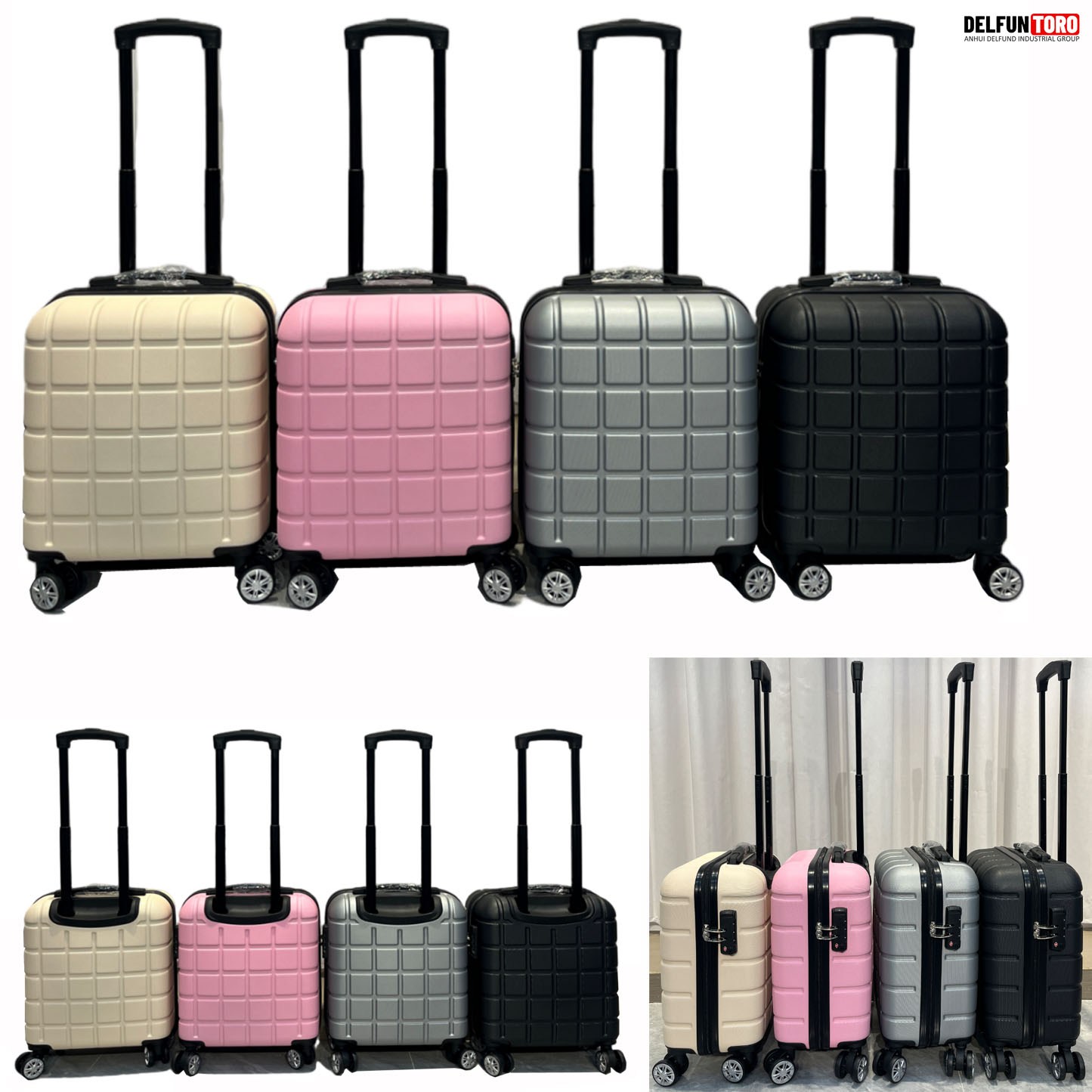 DELFUN TORO -- 18 inch 8 wheels ABS Carry on Luggage with various colors