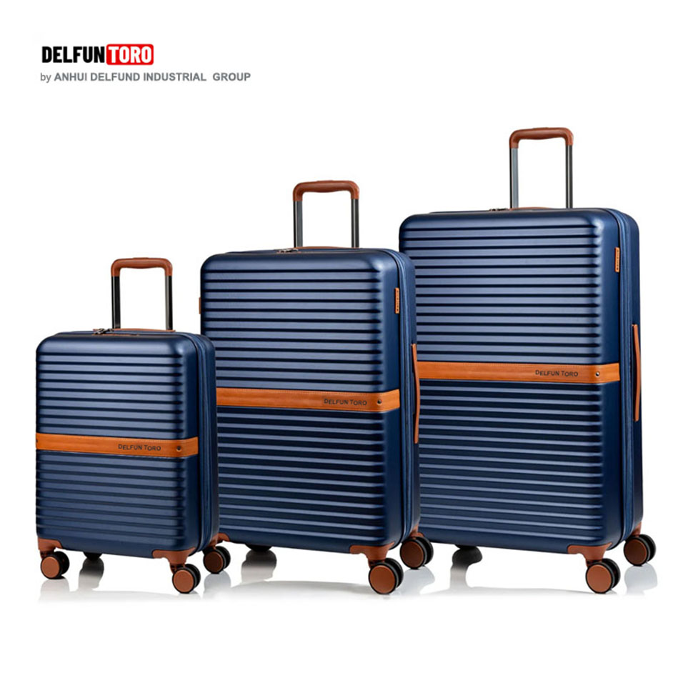 DELFUN TORO -- Hard Shell Unisex Luggage w/ PU Leather Brown Accessories Quality Vintage Design OEM
