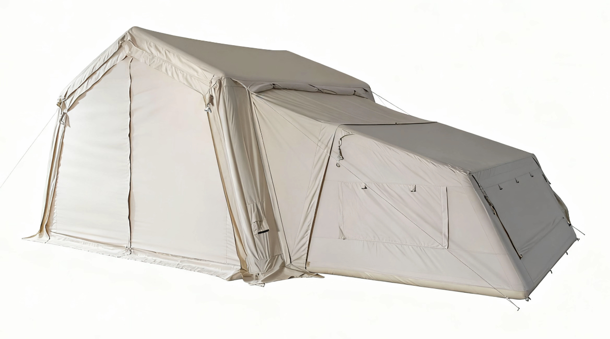 10+4.6 square meters beige cotton inflatable tent with sleeping cabin