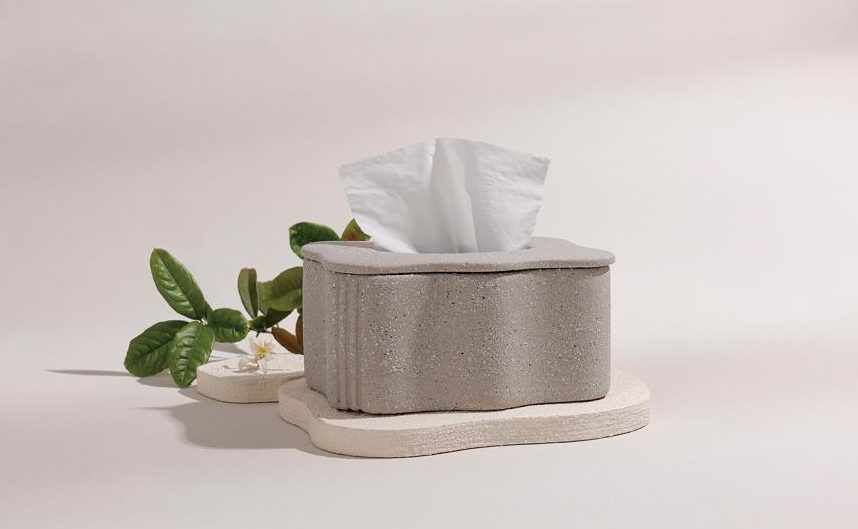 Tissue box, recycled ceramic