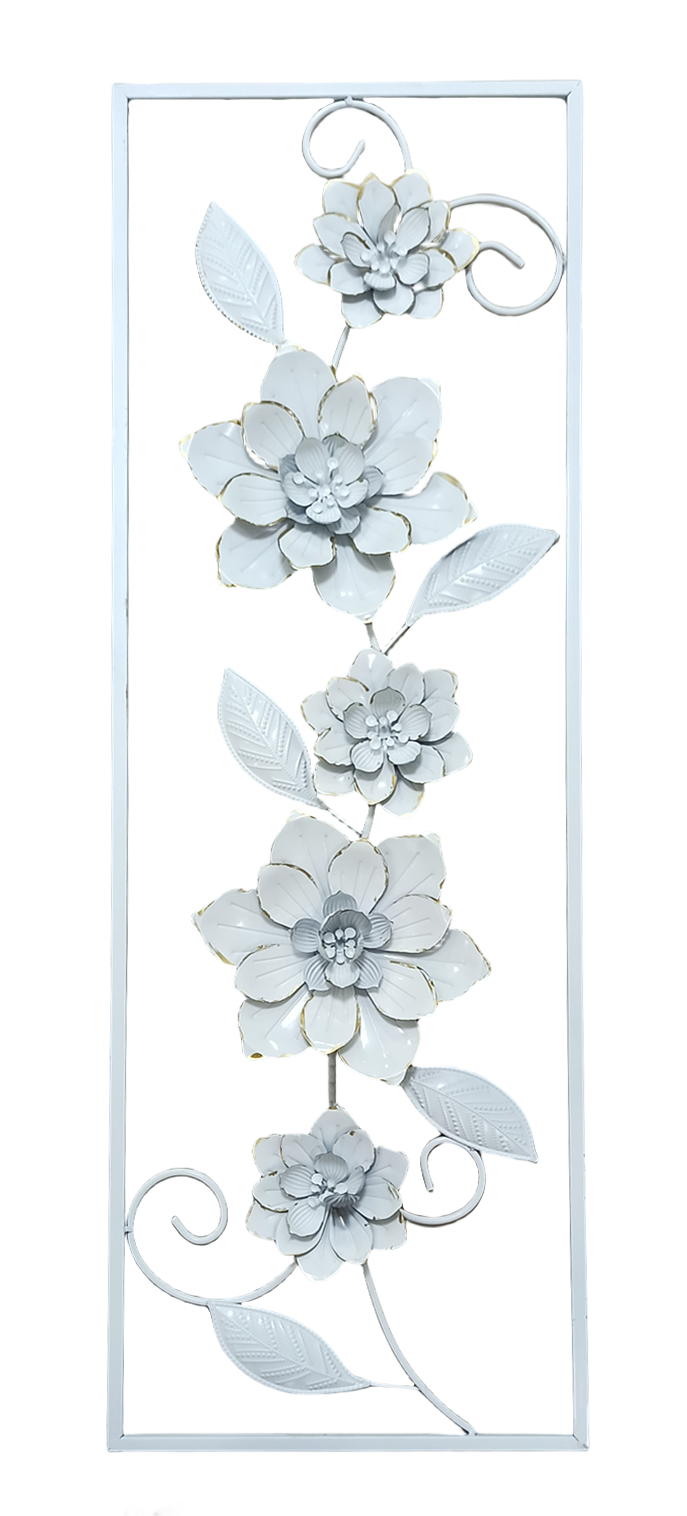White panel metal flower decoration