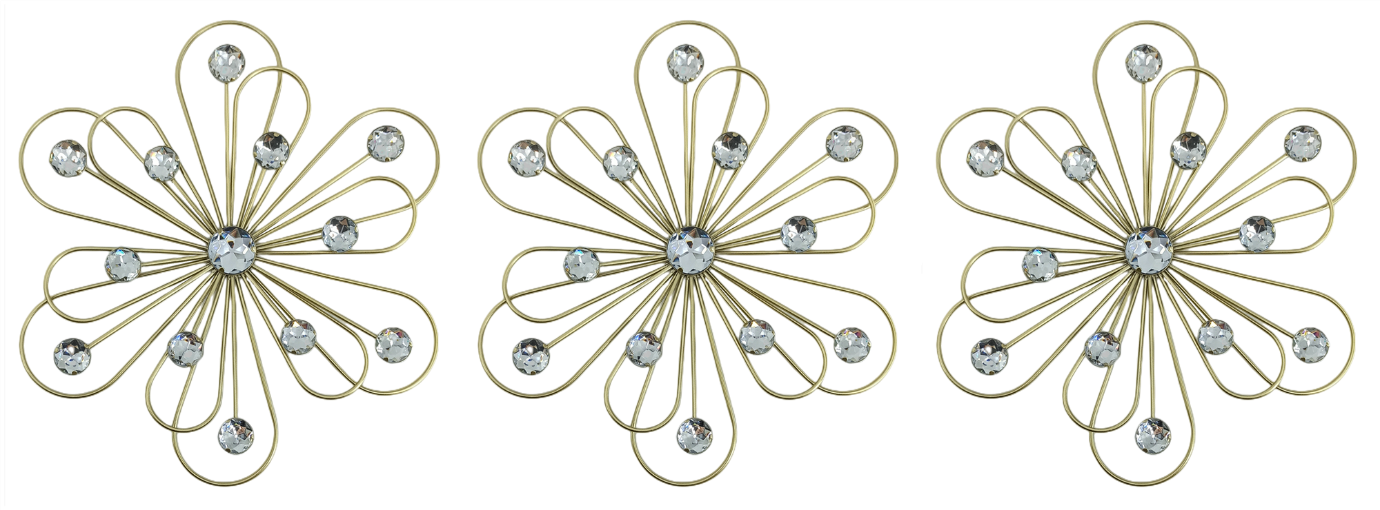 Set of 3 burst flower decor