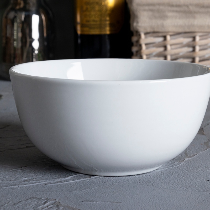 14.2CM Bowl H6.8CM Raised Rim Nest Shape Porcelain Tableware, Simple Design, Custom Logo Supported