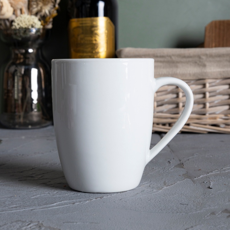 10OZ (280ML) Barrel Shape Porcelain Mug, Simple & Elegant Design, Custom Logo or Decal Supported