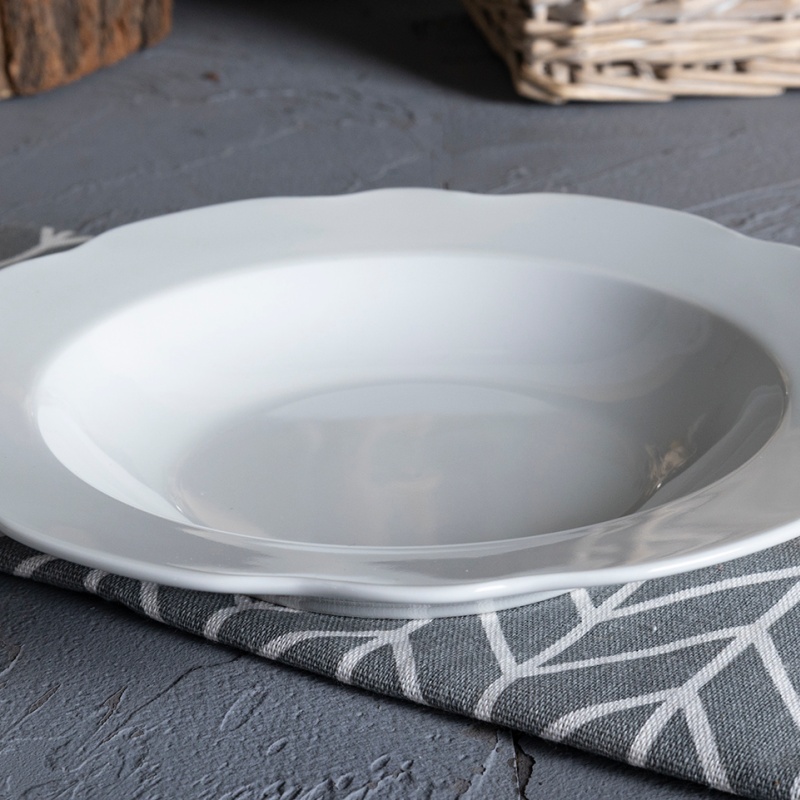 18PCS Lotus Rim Dinner Set, 26.6/19.2/21.5CM Plates, Gift Box Packaging, Elegant Design