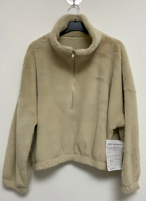 Ladies' fleece zipper top