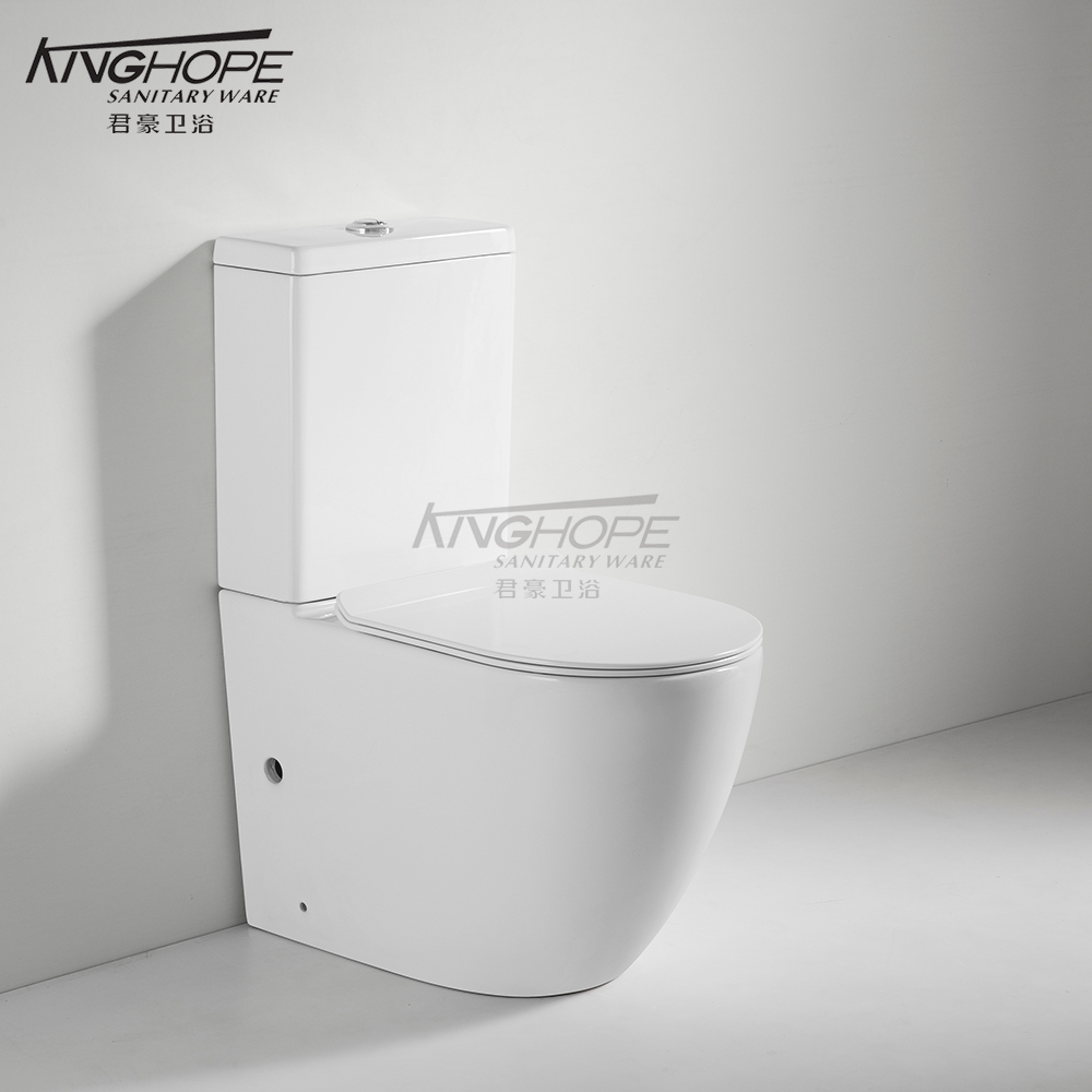 OEM Service Ergonomic Seating Height Ceramic Rimless Two-Piece Bathroom Toilet
