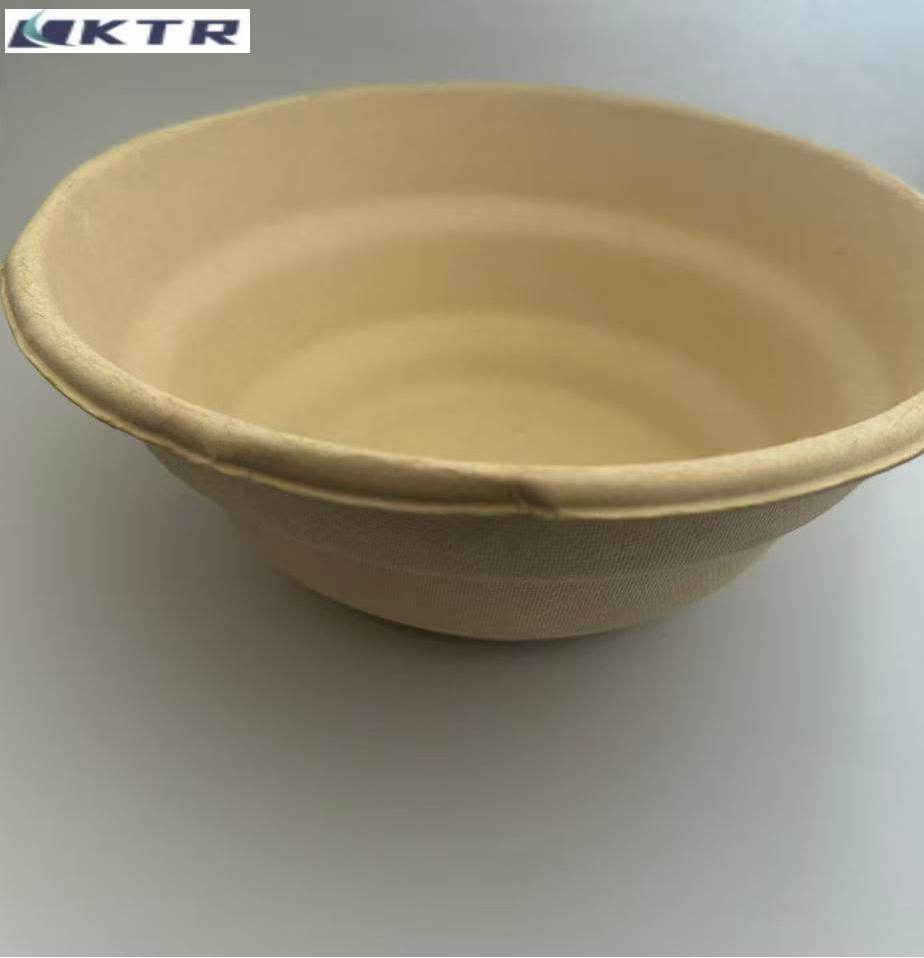 Disposable biodegradable sugarcane fiber pulp bowl