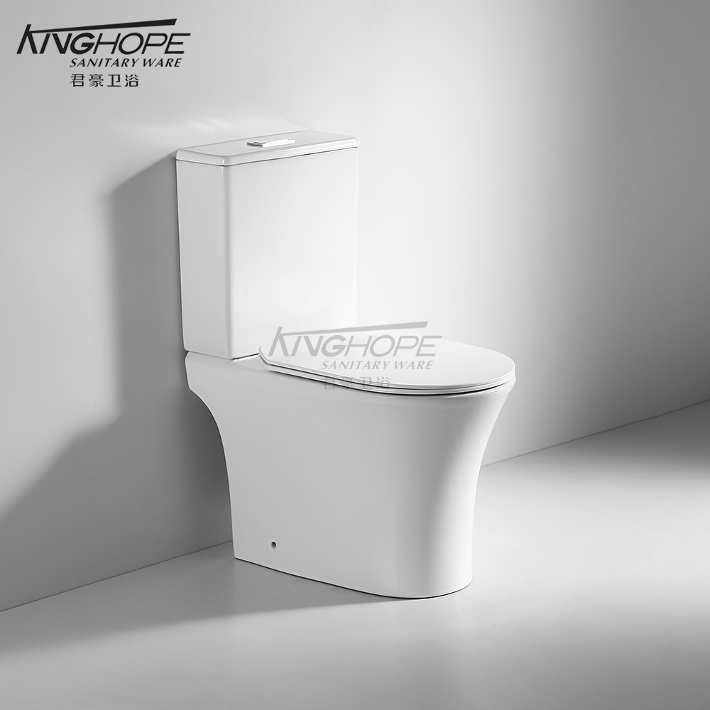 Ceramic Rimless Two-Piece Toilet for Home Use Factory Direct Sale Bathroom Furniture Wc Toilet