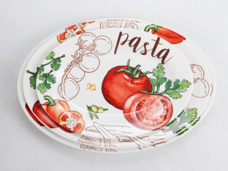 Tomato ceramic oval fish plate