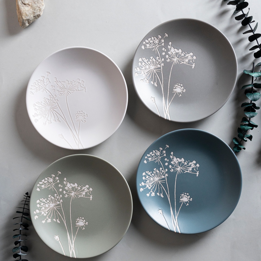 Natural design DINNER PLATE padprinting stoneware home wholesale supermarket