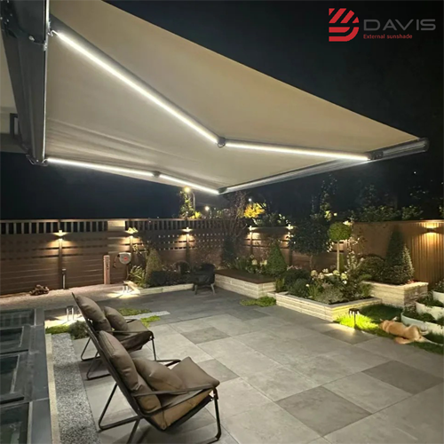 DAVIS Wholesale Factory Price Customized Aluminum Full Cassette Motorized Retractable Outdoor Awning
