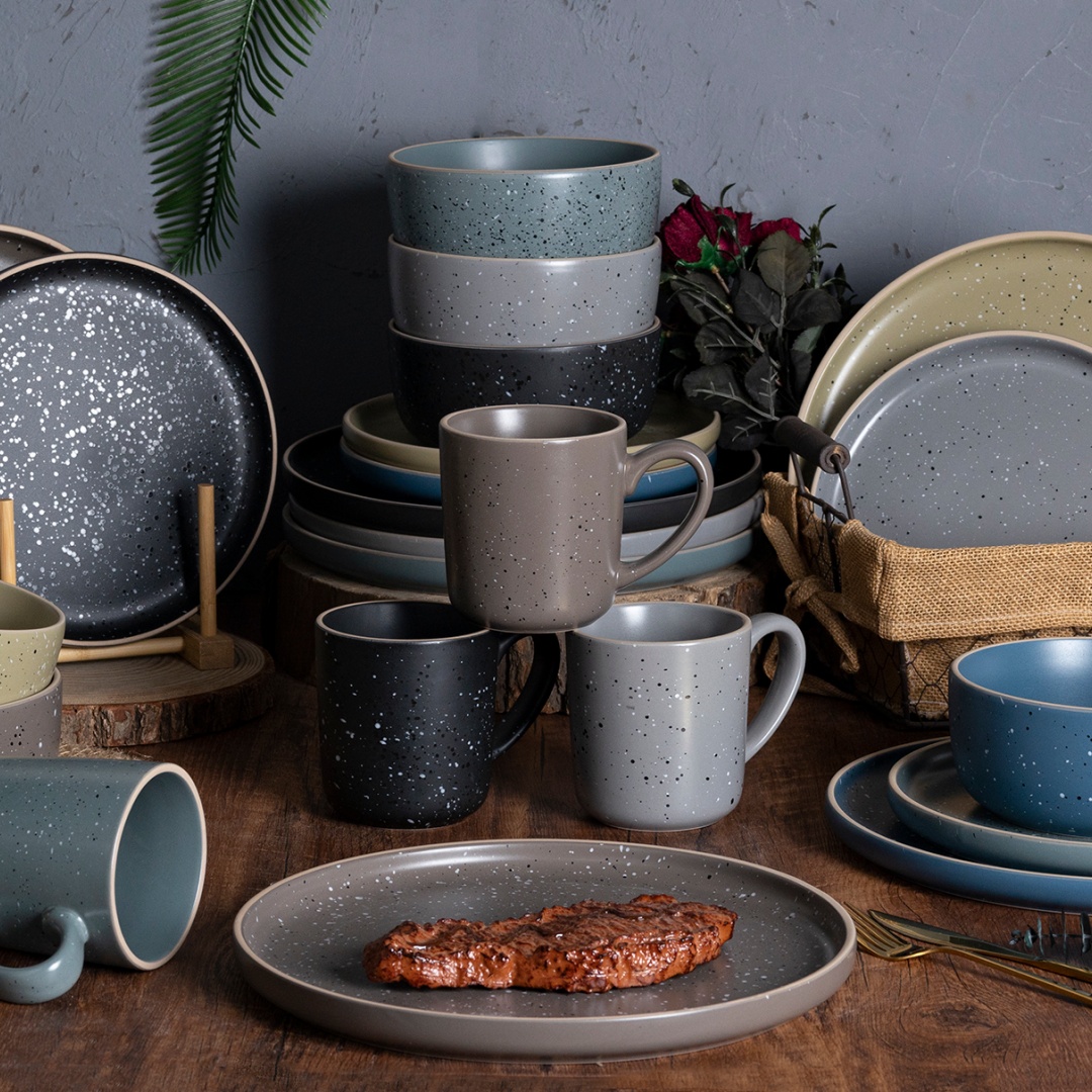 MATTE COLOR GLAZE SET16 DINNER SET stoneware home wholesale supermarket