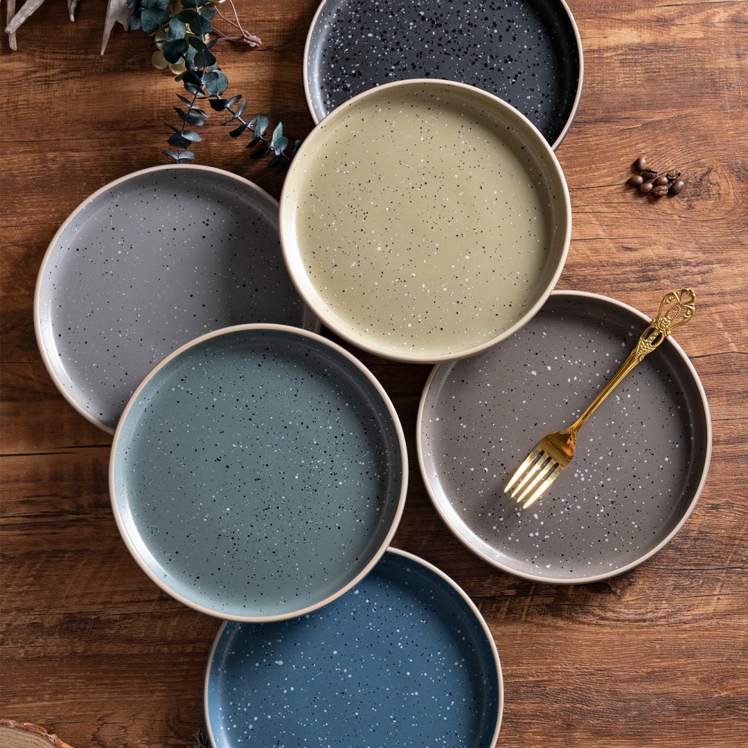 Natural design DINNER PLATE MATTE COLOR GLAZE stoneware home wholesale supermarket