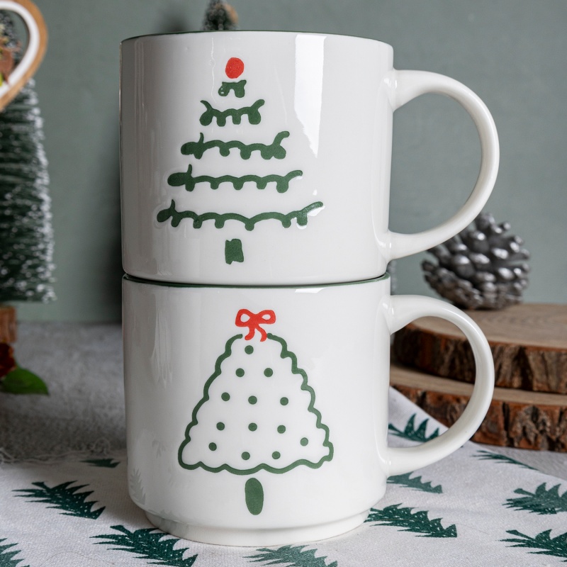 Christmas Tree Ceramic Stackable Mug – Premium Gift Cup with Festive Packaging