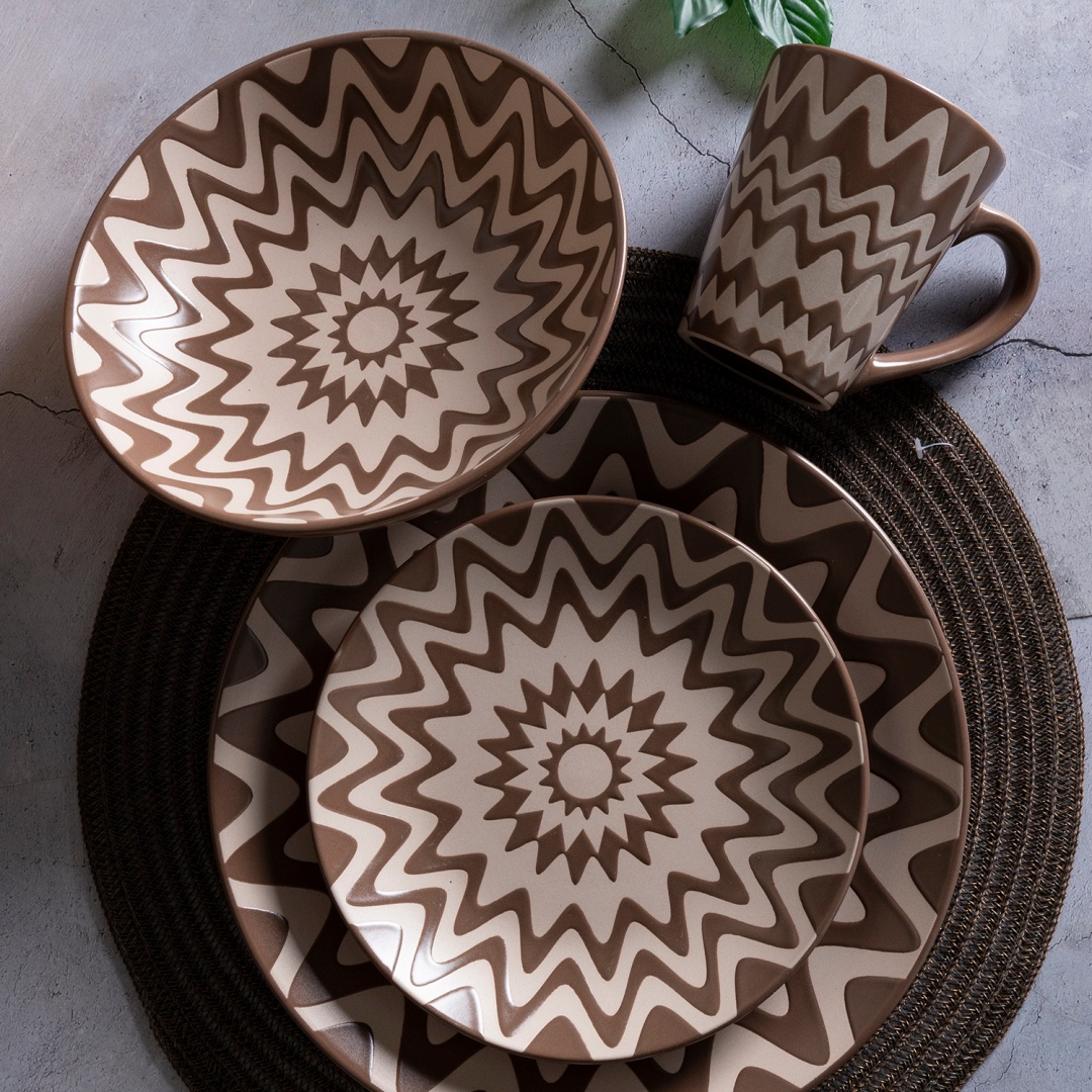 UNDERGLAZE IN MATTE FINISH Bohemia SET18 DINNER SET stoneware home wholesale supermarket