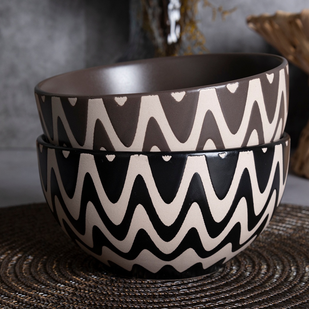 Cereal bowl PAD PRINTING stoneware home wholesale supermarket