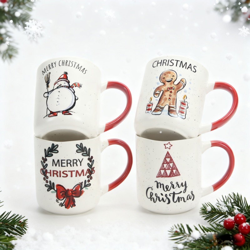 Christmas speckled glaze ceramic mug